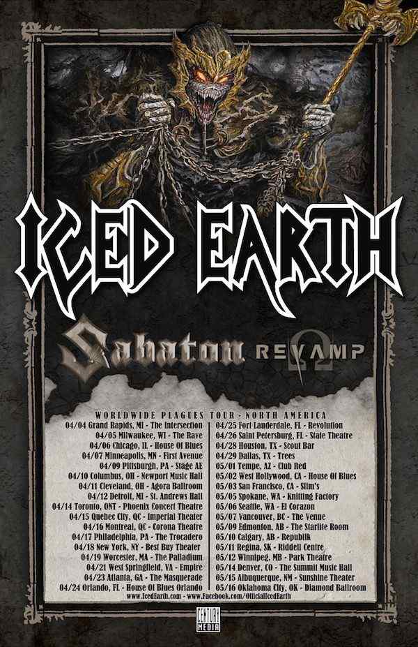 Iced Earth tour poster Horror Society