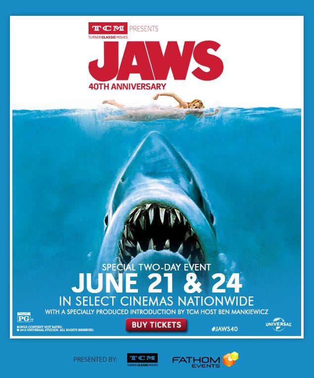 TCM Presents JAWS (1975) 40th Anniversary in Select Cinemas June