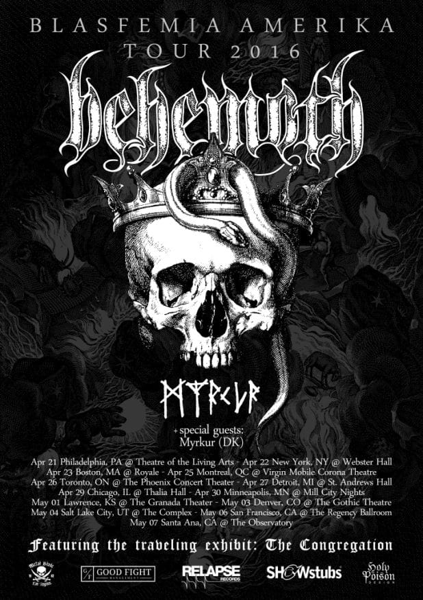 BEHEMOTH plans North American tour this Spring; will play ‘The Satanist